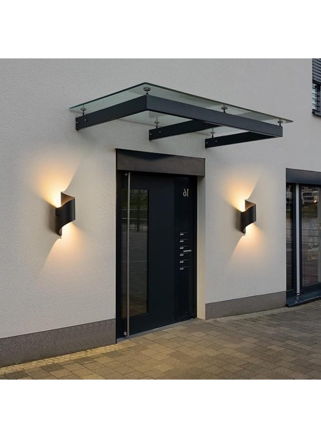 المفتاحة مصباح جداري LED من ALMIFTAH بقوة 10 واط، عبوة من قطعتين | مصباح جداري عصري قابل للرفع والخفض | مصباح جداري معدني داخلي وخارجي | أبيض دافئ 3000 كلفن | مصباح جداري خارجي مقاوم للماء بمعيار IP65 - Image 5